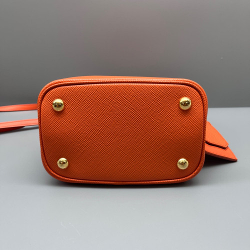 Prada Small Panier Bucket Bag Saffiano Calfskin Orange