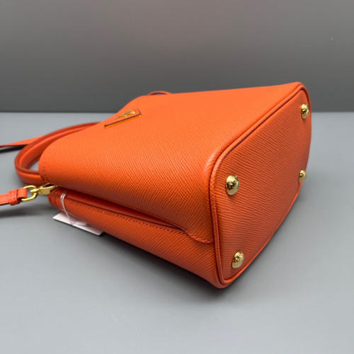 Prada Small Panier Bucket Bag Saffiano Calfskin Orange