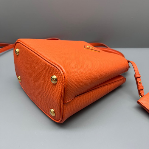 Prada Small Panier Bucket Bag Saffiano Calfskin Orange