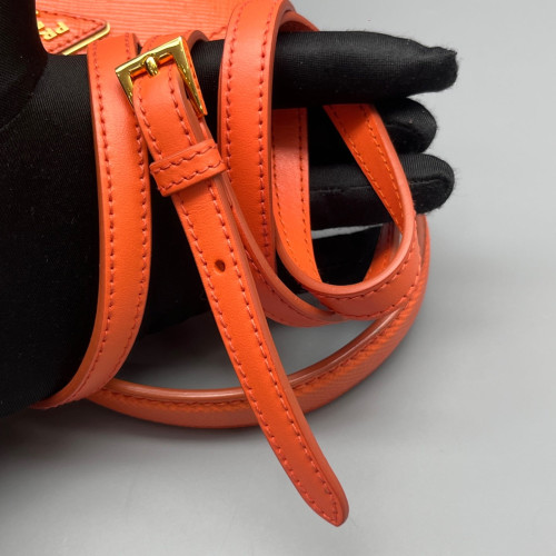Prada Small Panier Bucket Bag Saffiano Calfskin Orange