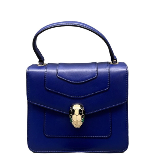 Bvlgari Small Serpenti Forever Top Handle Bag Calfskin Dark Blue