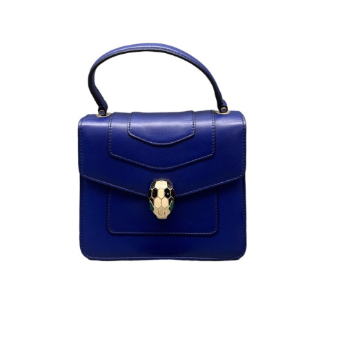 Bvlgari Small Serpenti Forever Top Handle Bag Calfskin Dark Blue