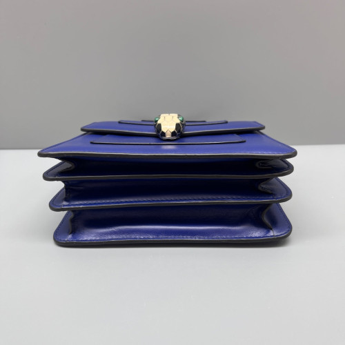 Bvlgari Small Serpenti Forever Top Handle Bag Calfskin Dark Blue