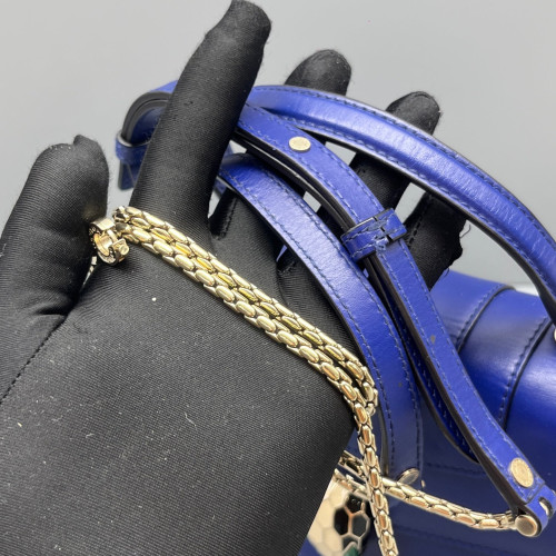 Bvlgari Small Serpenti Forever Top Handle Bag Calfskin Dark Blue