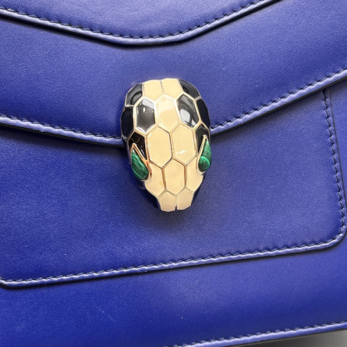 Bvlgari Small Serpenti Forever Top Handle Bag Calfskin Dark Blue