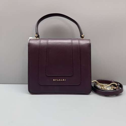 Bvlgari Small Serpenti Forever Top Handle Bag Calfskin Dark Purple