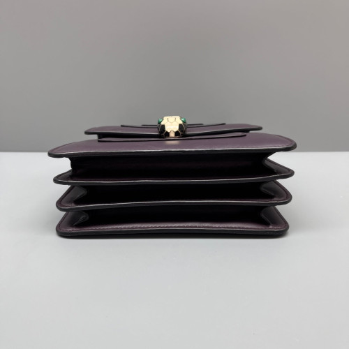 Bvlgari Small Serpenti Forever Top Handle Bag Calfskin Dark Purple