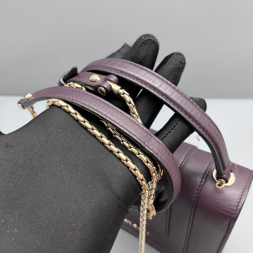 Bvlgari Small Serpenti Forever Top Handle Bag Calfskin Dark Purple