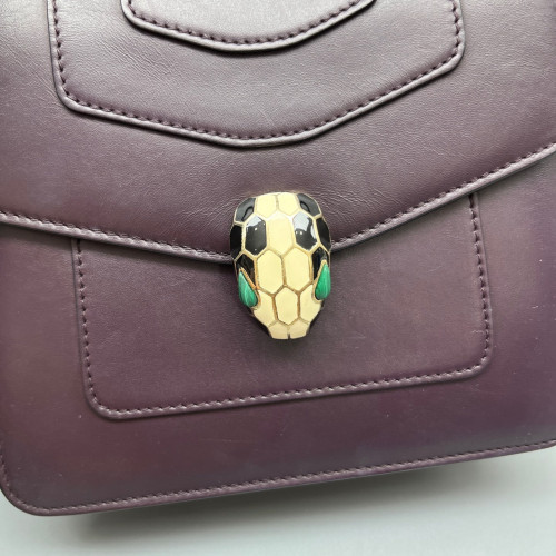 Bvlgari Small Serpenti Forever Top Handle Bag Calfskin Dark Purple