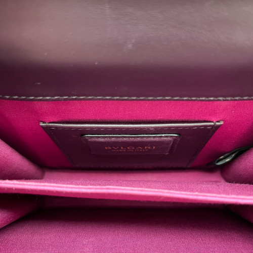 Bvlgari Small Serpenti Forever Top Handle Bag Calfskin Dark Purple