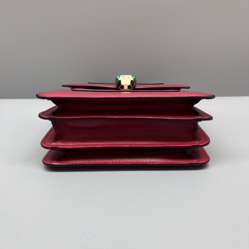 Bvlgari Small Serpenti Forever Top Handle Bag Calfskin Red