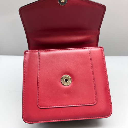 Bvlgari Small Serpenti Forever Top Handle Bag Calfskin Red