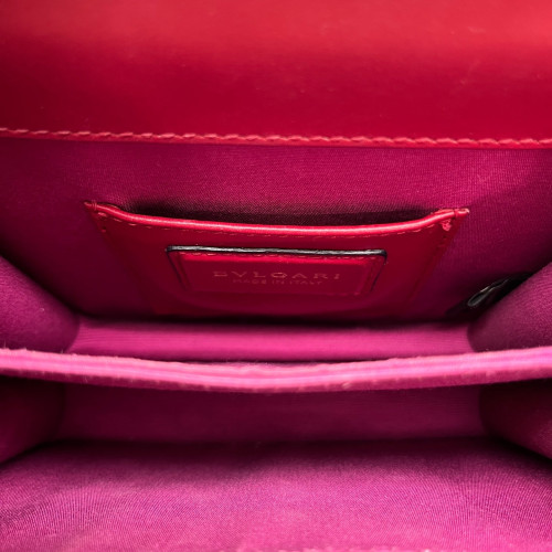 Bvlgari Small Serpenti Forever Top Handle Bag Calfskin Red