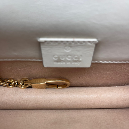 Gucci Mini Sylvie Shoulder Bag Calfskin White Blue Red