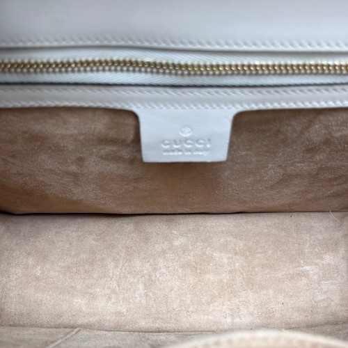 Gucci Web Small Sylvie Shoulder Bag Calfskin White Blue Red