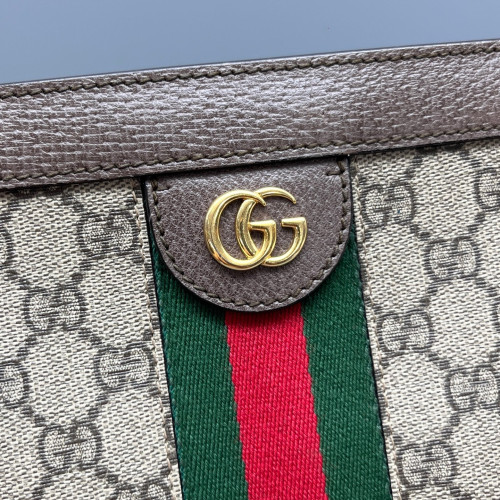 Gucci Small Ophidia Chain Shoulder Bag GG Supreme Monogram Beige Brown Green
