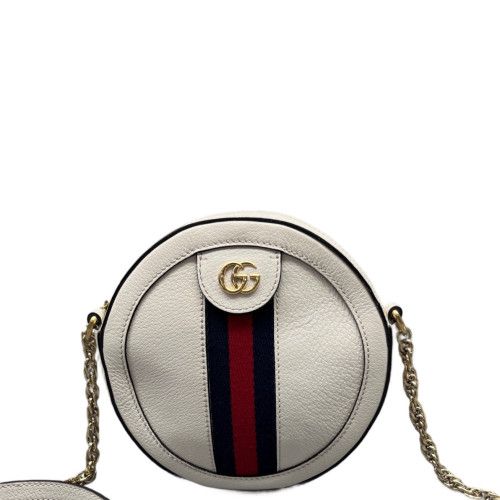 Gucci Mini Ophidia Round Bag Calfskin White Gucci Mini Ophidia Round Bag Calfskin White