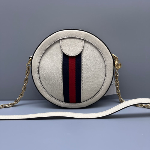 Gucci Mini Ophidia Round Bag Calfskin White Gucci Mini Ophidia Round Bag Calfskin White