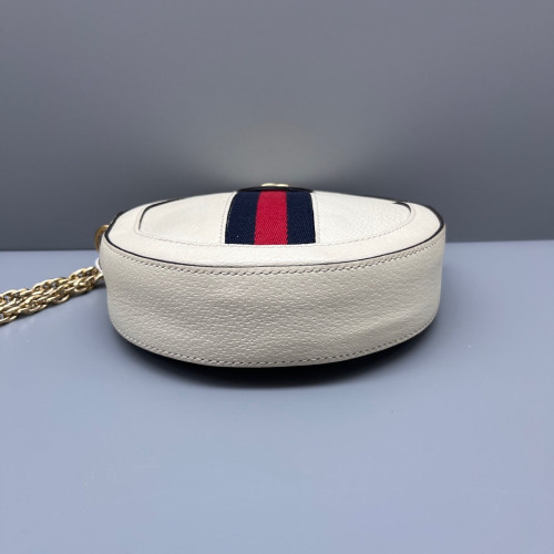 Gucci Mini Ophidia Round Bag Calfskin White Gucci Mini Ophidia Round Bag Calfskin White