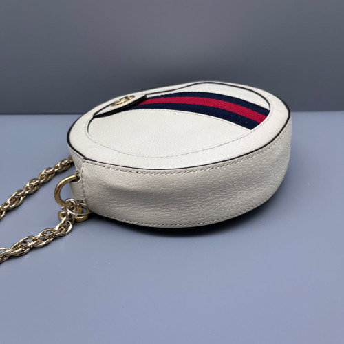 Gucci Mini Ophidia Round Bag Calfskin White Gucci Mini Ophidia Round Bag Calfskin White