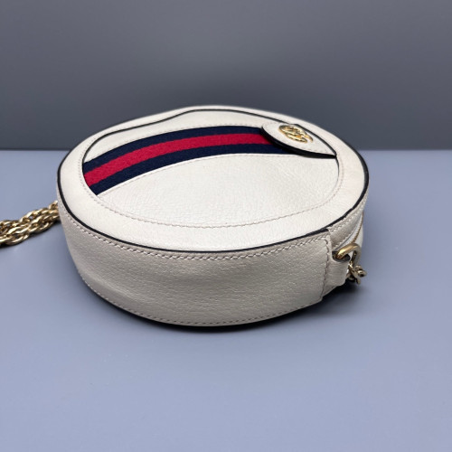 Gucci Mini Ophidia Round Bag Calfskin White Gucci Mini Ophidia Round Bag Calfskin White
