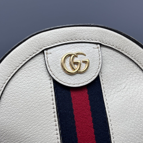 Gucci Mini Ophidia Round Bag Calfskin White Gucci Mini Ophidia Round Bag Calfskin White