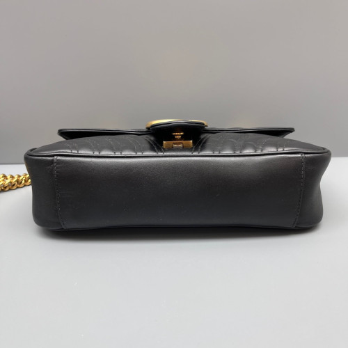 Gucci Diamante Small GG Marmont Calfskin Black