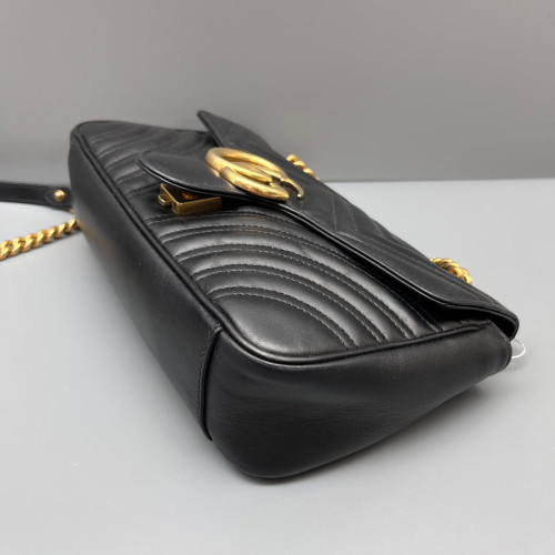 Gucci Diamante Small GG Marmont Calfskin Black
