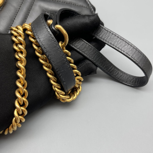 Gucci Diamante Small GG Marmont Calfskin Black