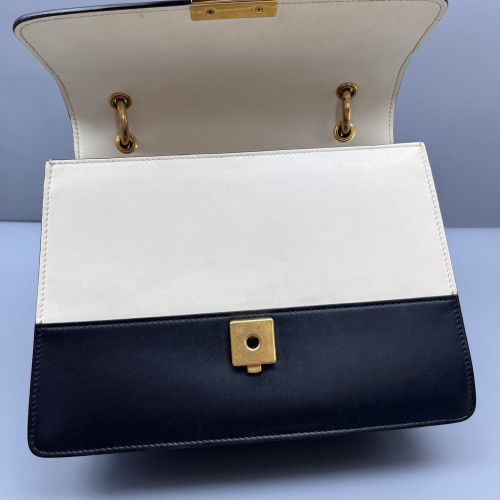 Gucci Queen Margaret Broadway Shoulder Bag Calfskin Black White