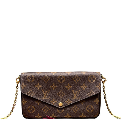 Louis Vuitton Pochette Felicie Chain Wallet Monogram Brown