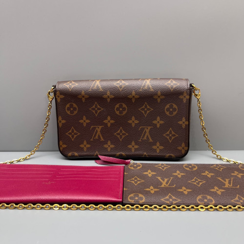 Louis Vuitton Pochette Felicie Chain Wallet Monogram Brown