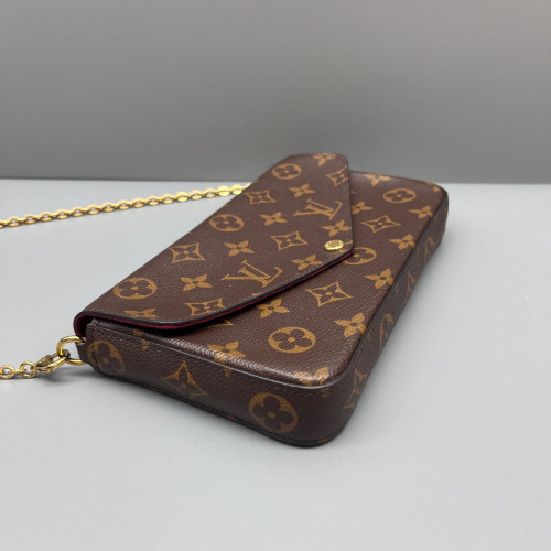 Louis Vuitton Pochette Felicie Chain Wallet Monogram Brown