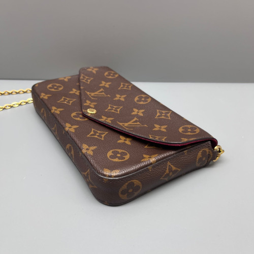 Louis Vuitton Pochette Felicie Chain Wallet Monogram Brown