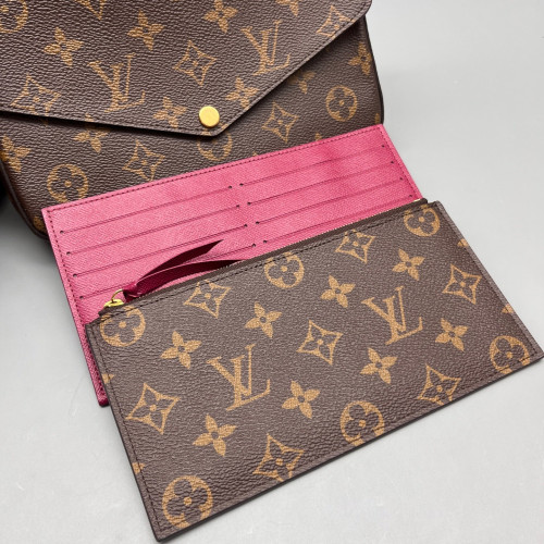 Louis Vuitton Pochette Felicie Chain Wallet Monogram Brown