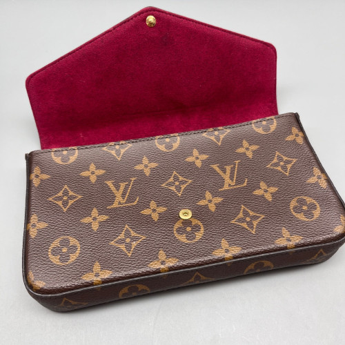 Louis Vuitton Pochette Felicie Chain Wallet Monogram Brown