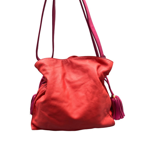 Loewe Flamenco Knot Clutch Nappa Red Magenta