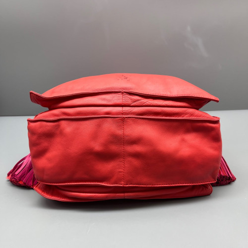 Loewe Flamenco Knot Clutch Nappa Red Magenta