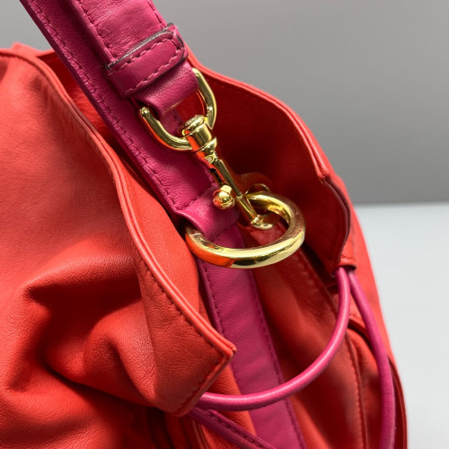 Loewe Flamenco Knot Clutch Nappa Red Magenta