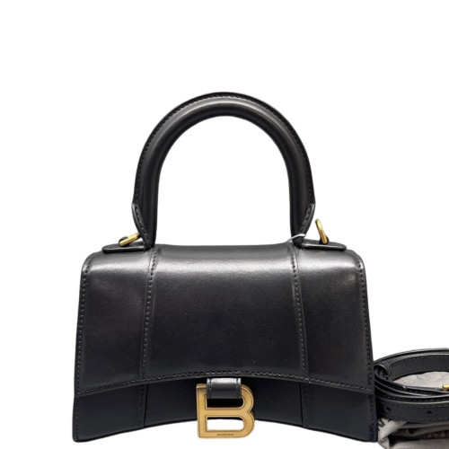 Balenciaga Hourglass Xs Calfskin Black