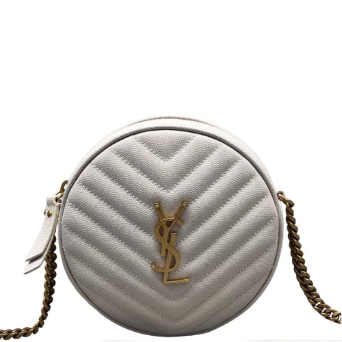 Yves Saint Laurent Vinyle Round Camera Bag Caviar White Yves Saint Laurent Vinyle Round Camera Bag Caviar White