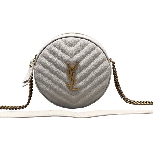 Yves Saint Laurent Vinyle Round Camera Bag Caviar White Yves Saint Laurent Vinyle Round Camera Bag Caviar White