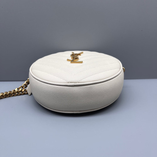 Yves Saint Laurent Vinyle Round Camera Bag Caviar White Yves Saint Laurent Vinyle Round Camera Bag Caviar White