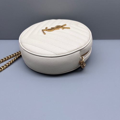 Yves Saint Laurent Vinyle Round Camera Bag Caviar White Yves Saint Laurent Vinyle Round Camera Bag Caviar White