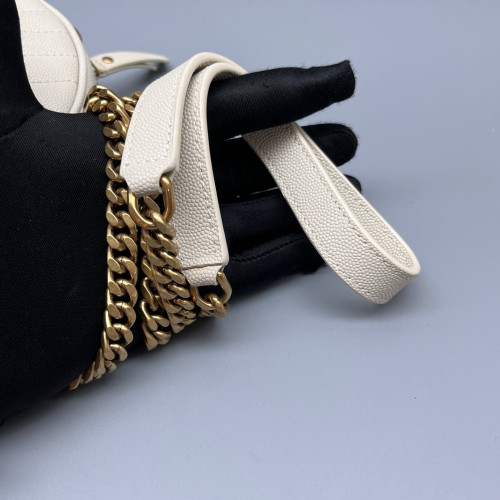 Yves Saint Laurent Vinyle Round Camera Bag Caviar White Yves Saint Laurent Vinyle Round Camera Bag Caviar White