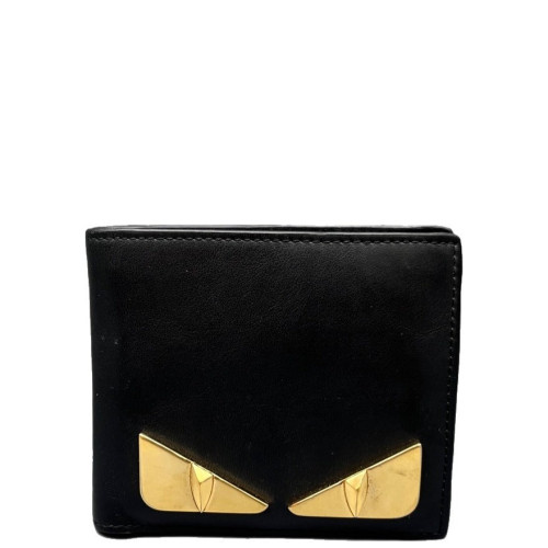 Fendi Compact Wallet Calfskin Black