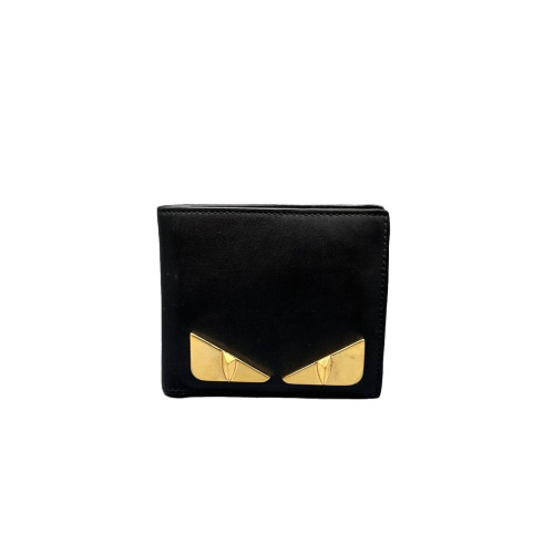 Fendi Compact Wallet Calfskin Black