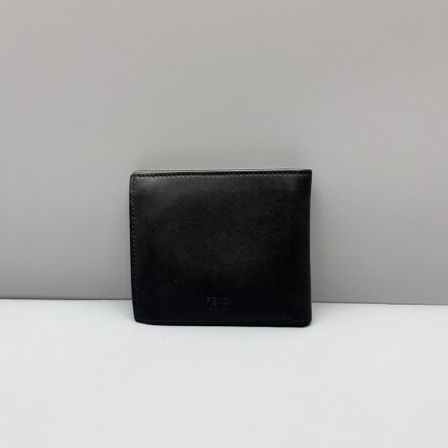Fendi Compact Wallet Calfskin Black