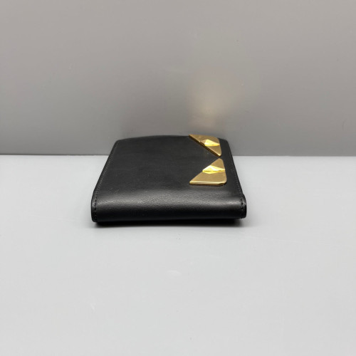 Fendi Compact Wallet Calfskin Black
