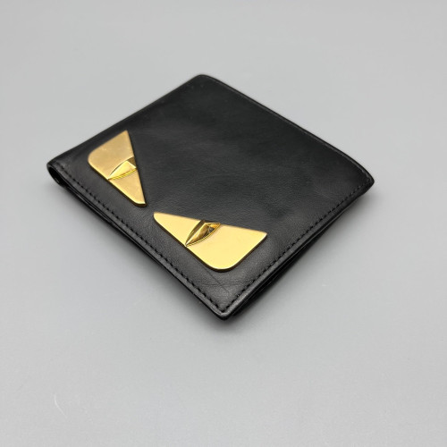 Fendi Compact Wallet Calfskin Black